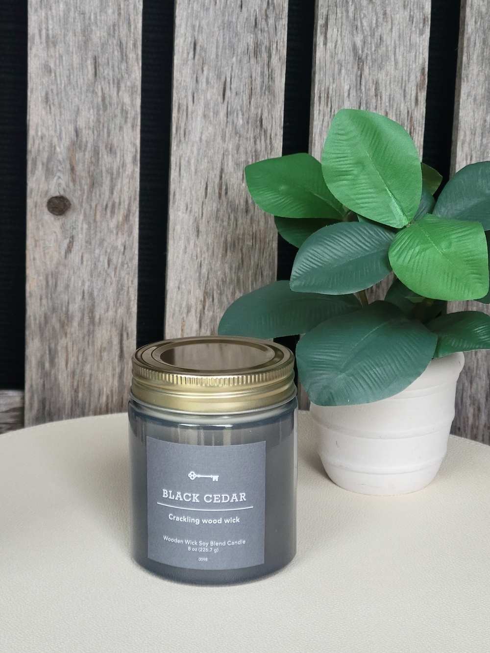 Threshold Black Cedar Crackling Wood Wick Candle - Gray 9oz - Picture 1 of 5
